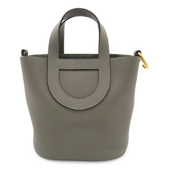 Hermes In The Loop 18 Handbag Trillon Clémence Grimée Gray Gold Hardware - Picture 1 of 8